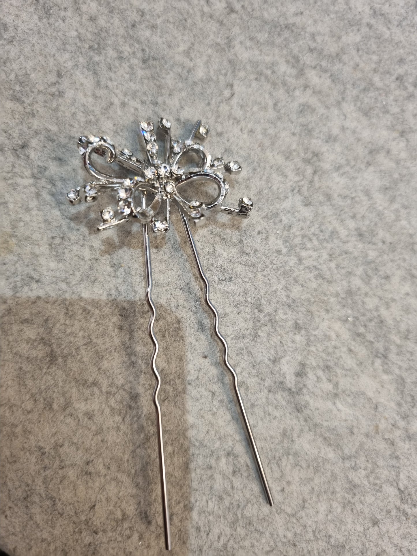 Azure Bow Hair Pin Headpiece