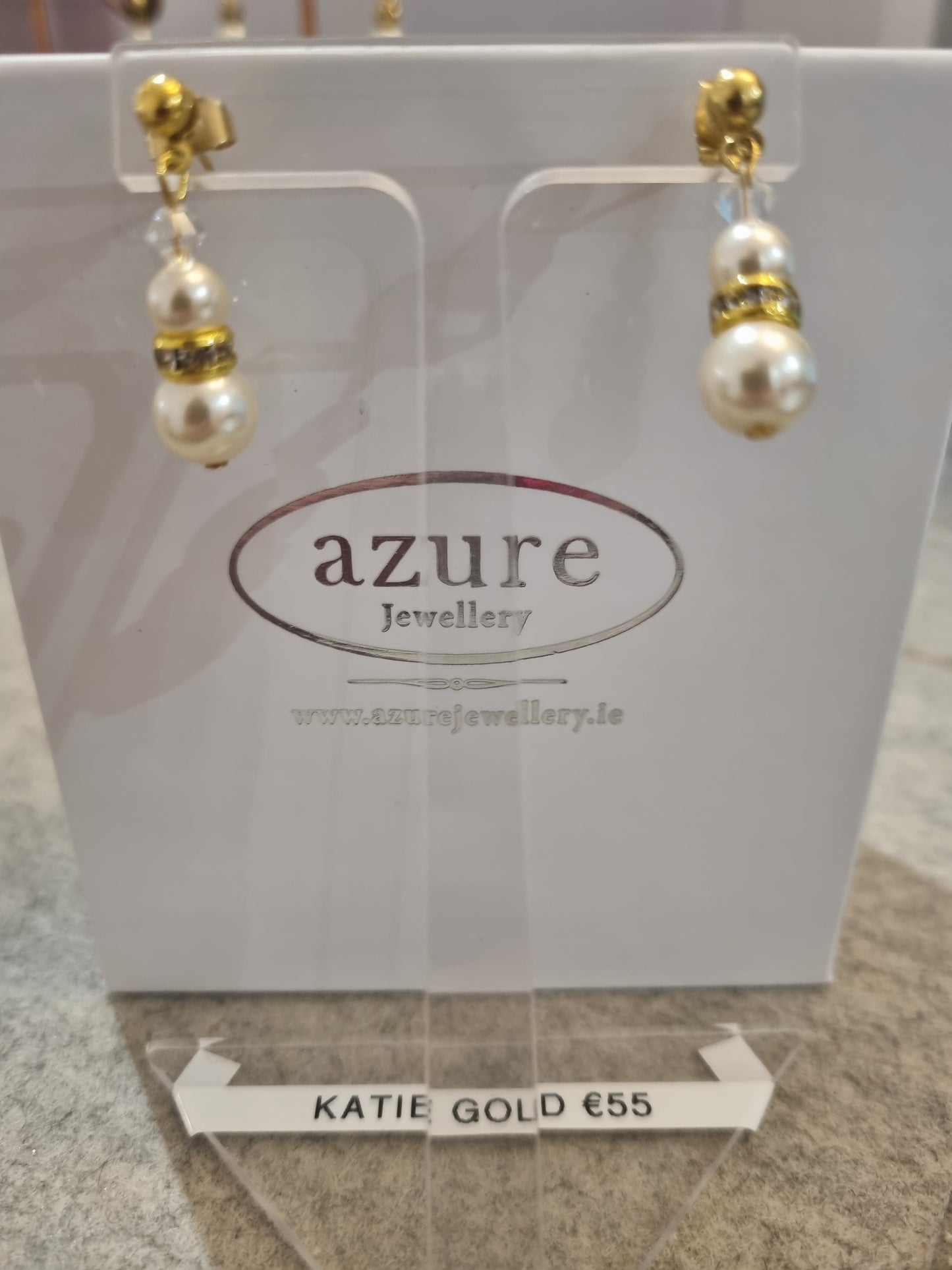 Azure Katie Gold & Pearl Earrings
