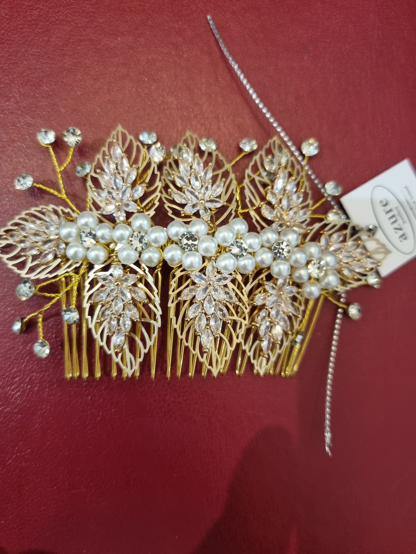 Azure Esme Medium Gold Comb Headpiece