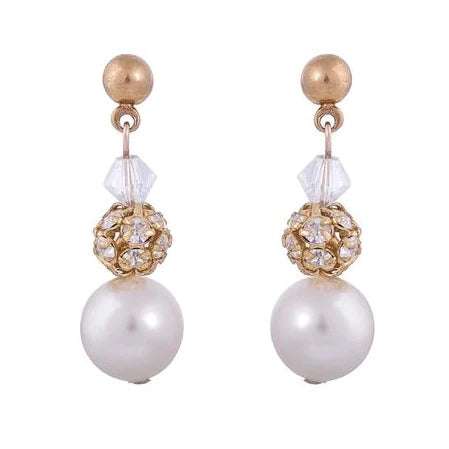 Azure Mini Havana Ivory Gold & Pearl Earrings