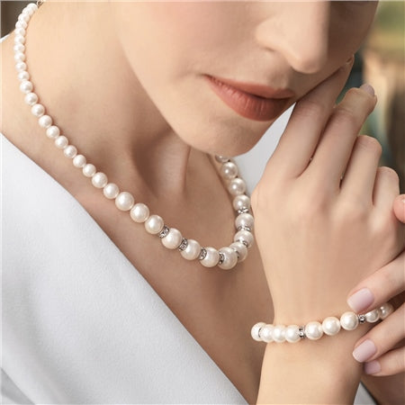 Newbridge Silverware Pearl & Crystal Necklace