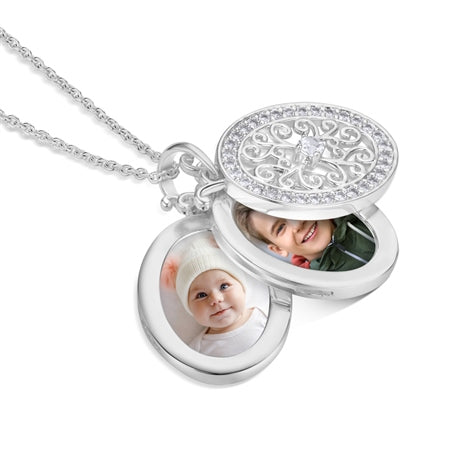 Newbridge Silverware Necklace With Triple Pendant Locket