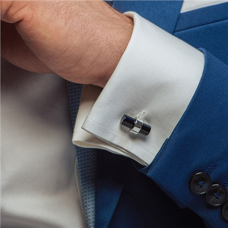 Newbridge Silverware Cufflinks with Black Stone