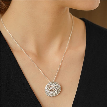 Newbridge Silverware Twist Necklace with Clear Stones