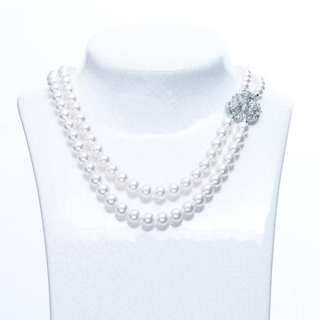 Azure Cliona White Wedding Necklace - everly-acbf