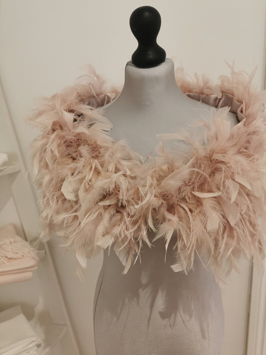 Long Feather Wrap Blush Pink - everly-acbf