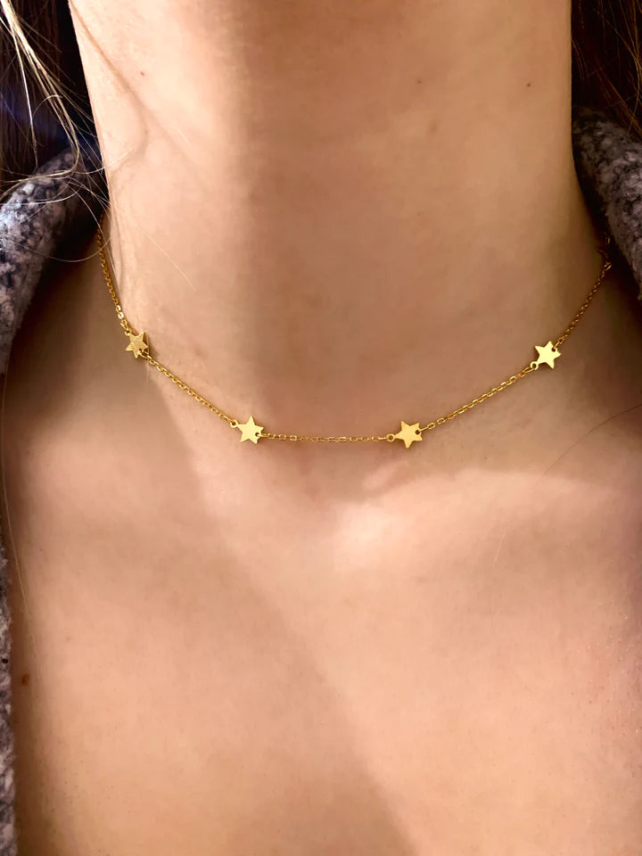 Azure Star Necklace Gold