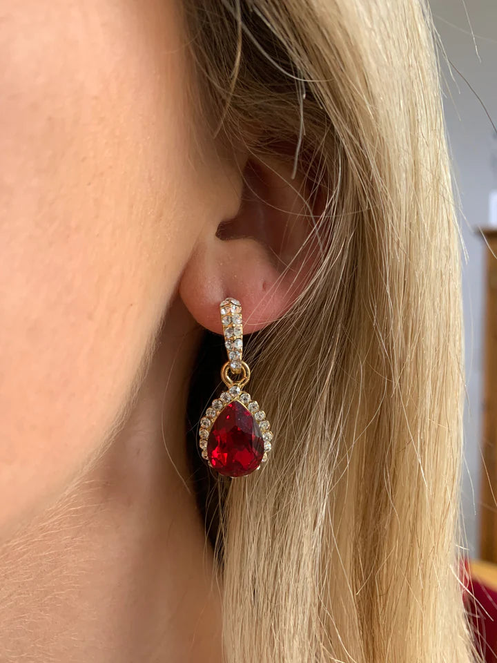Azure Teardrop Lou Lou Earring Red Earrings