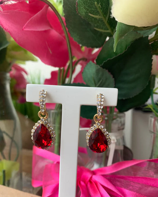 Azure Teardrop Lou Lou Earring Red Earrings