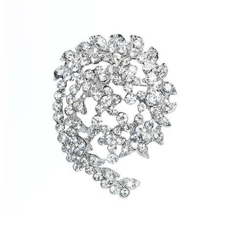 Azure Vintage Spray Brooch Wedding Headpiece - everly-acbf