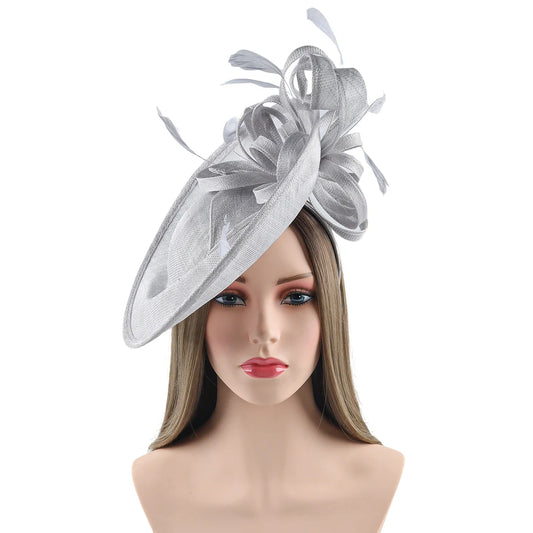Silver Fascinator/Headpiece With Bow Detail~D38
