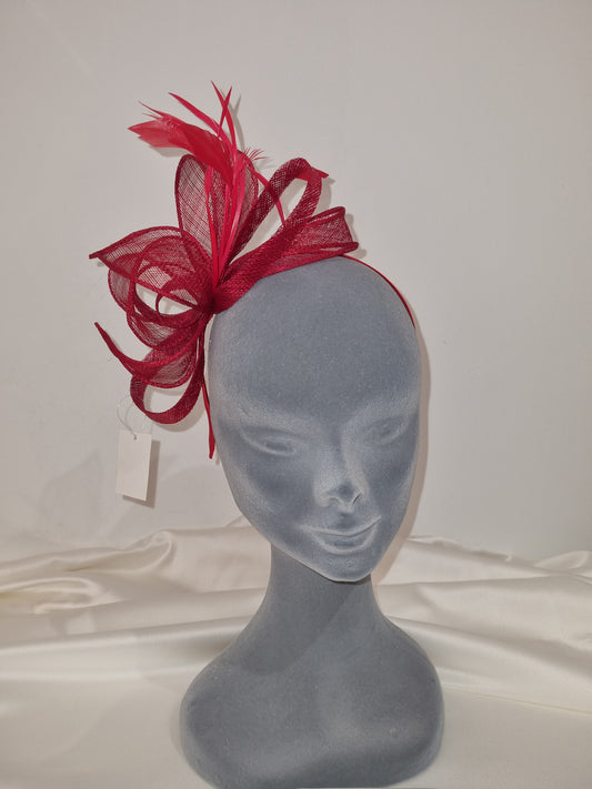 Red Fascinator/Headpiece-D2