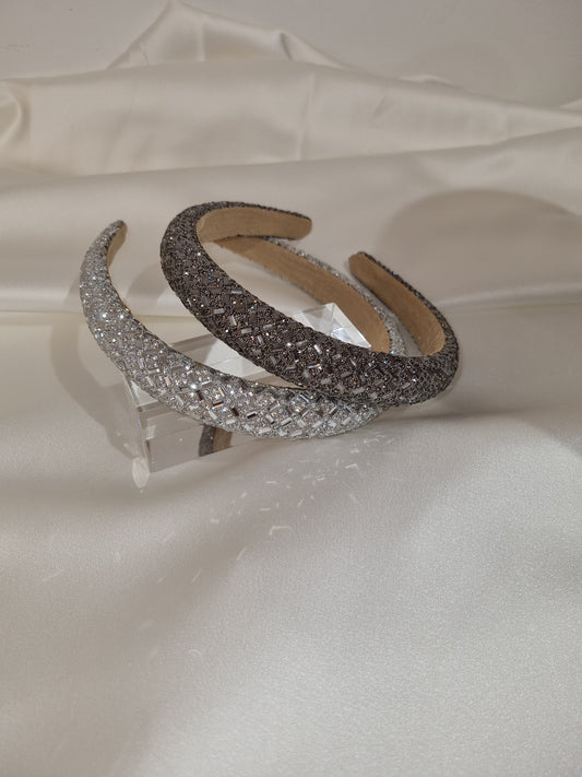 Grey Crystal Slim Hairband/Headpiece