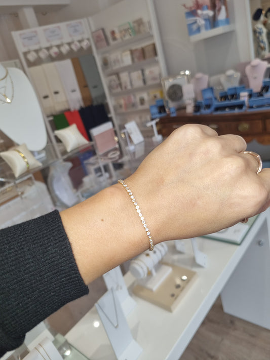Gold Tennis Bracelet with Toggle