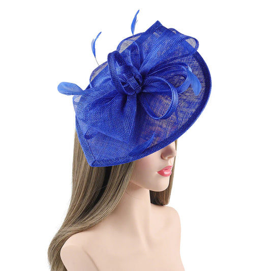 Royal Blue Fascinator/Headpiece With Bow Detail~D35
