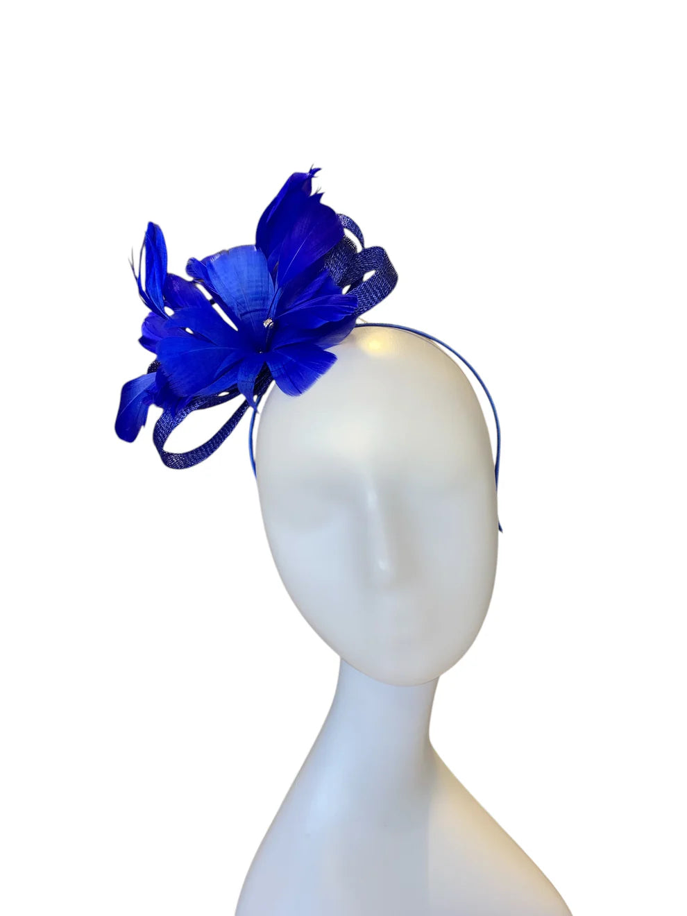 D34-Royal Blue Feather Fascinator/Headpiece