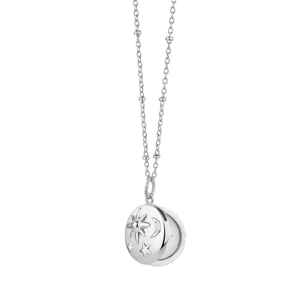 Newbridge Silverware Silver Plated Locket with Sun Moon & Stars