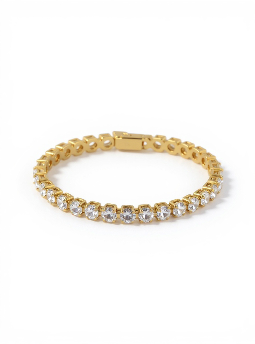Tennis Bracelet In Gold & Silver