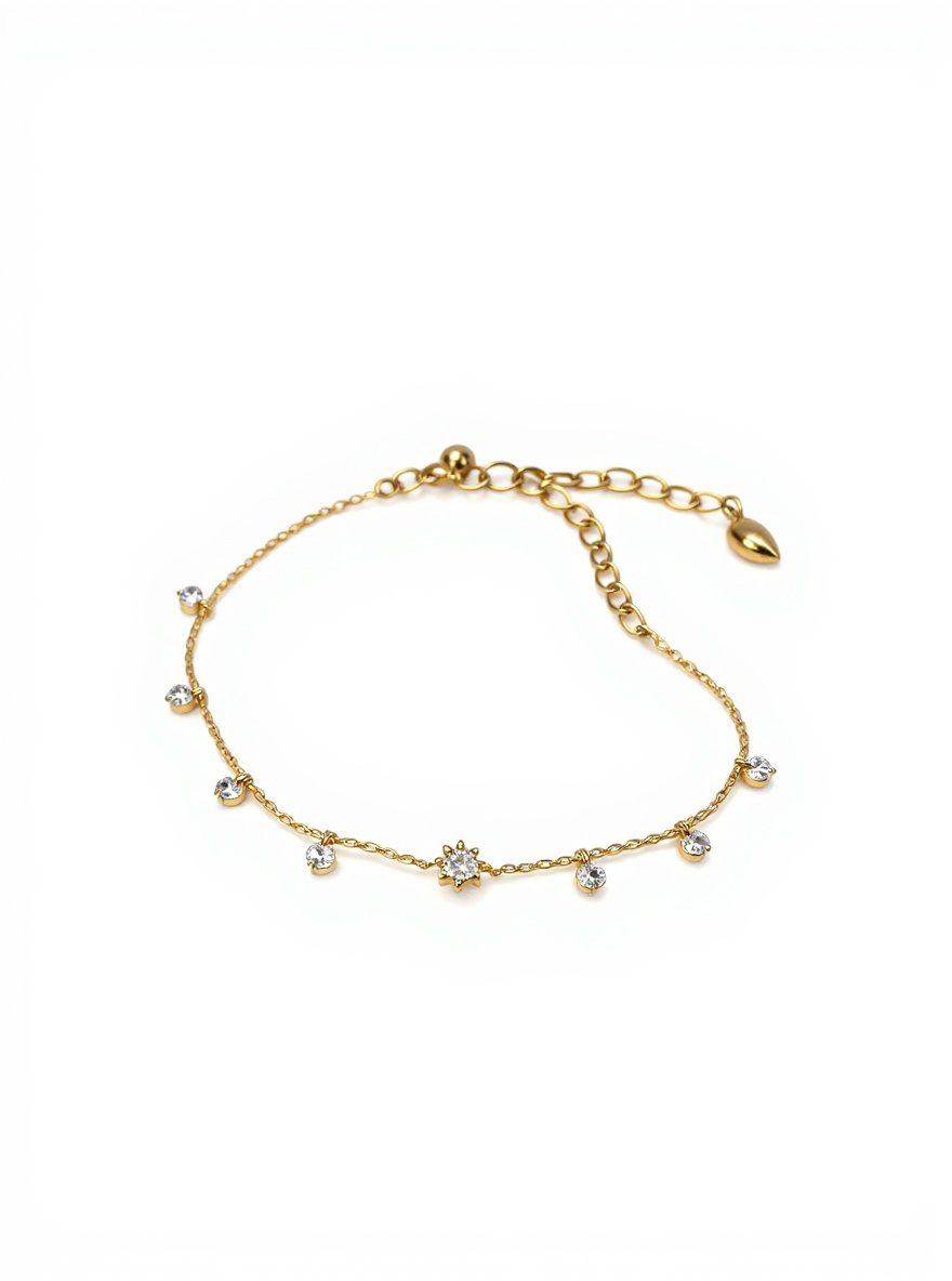 Bracelet With Diamond & Clear Crystals