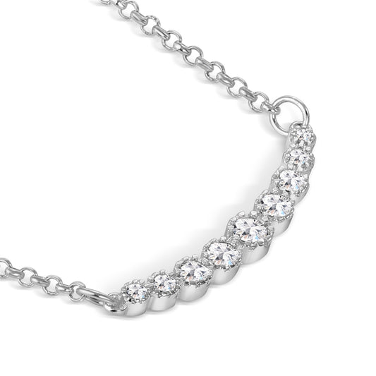 Newbridge Silverware Clear Cubic Zirconia Pendant/Necklace