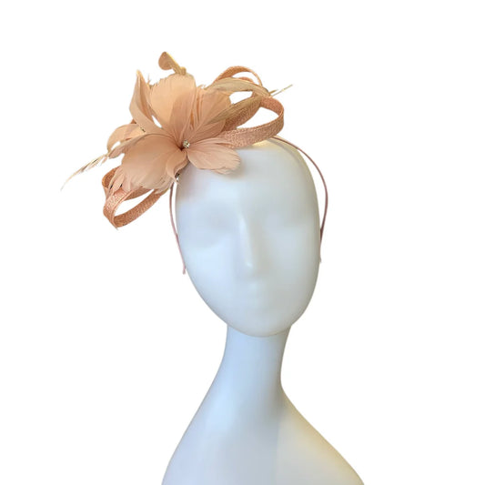 D34-Blush Feather Fascinator/Headpiece