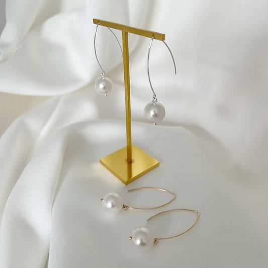 Deborah K Gisele Pearl & Silver Earrings