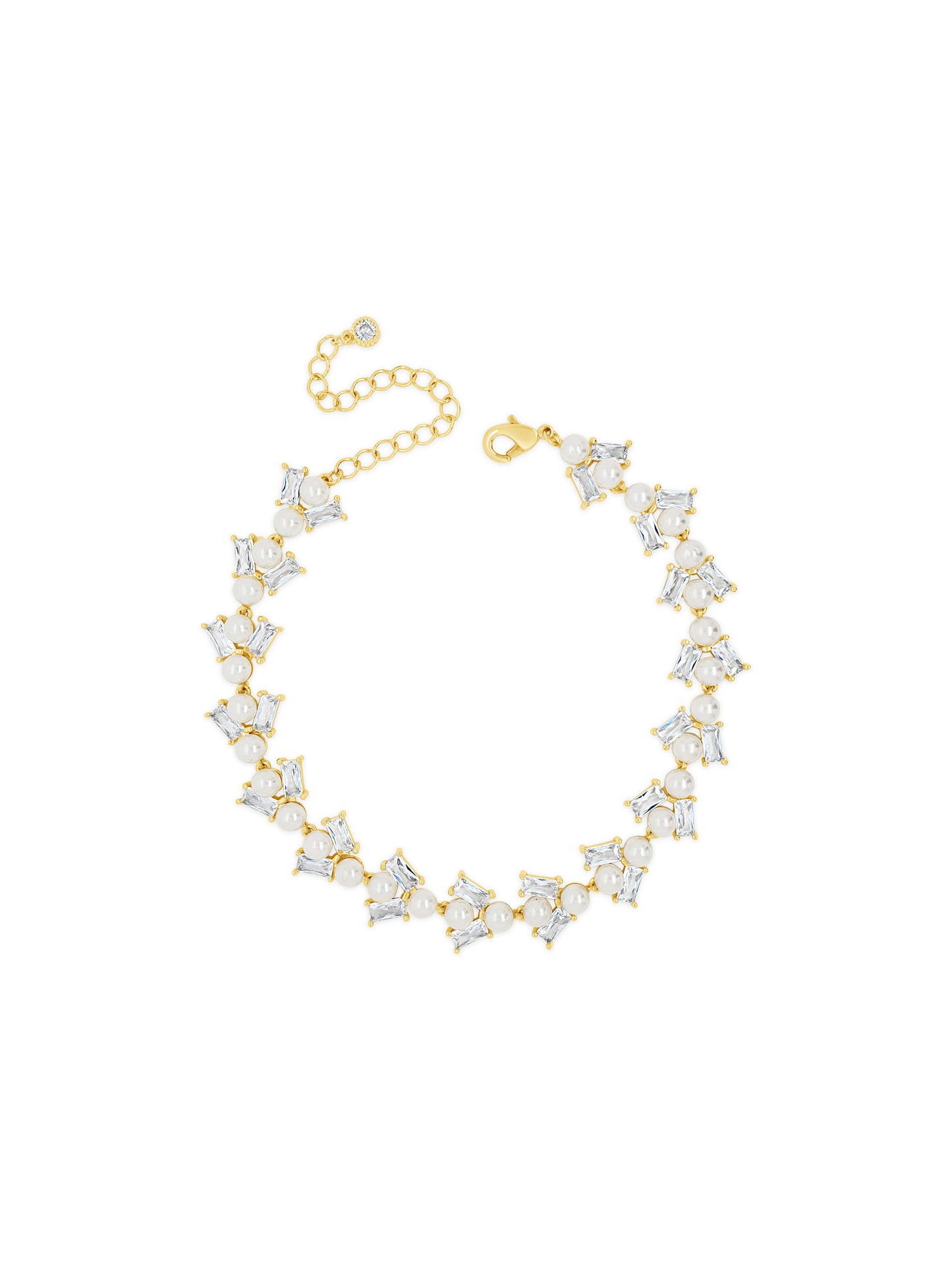 Pearl & Crystal Gold Bracelet