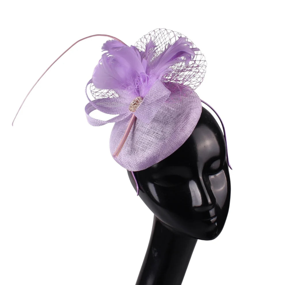 Feather & Diamante Fascinator/Headpiece~D16
