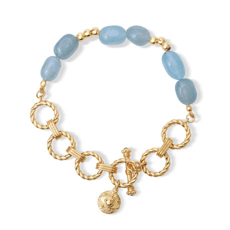 Newbridge Silverware Gold Plated Blue Stone Sappho Bracelet
