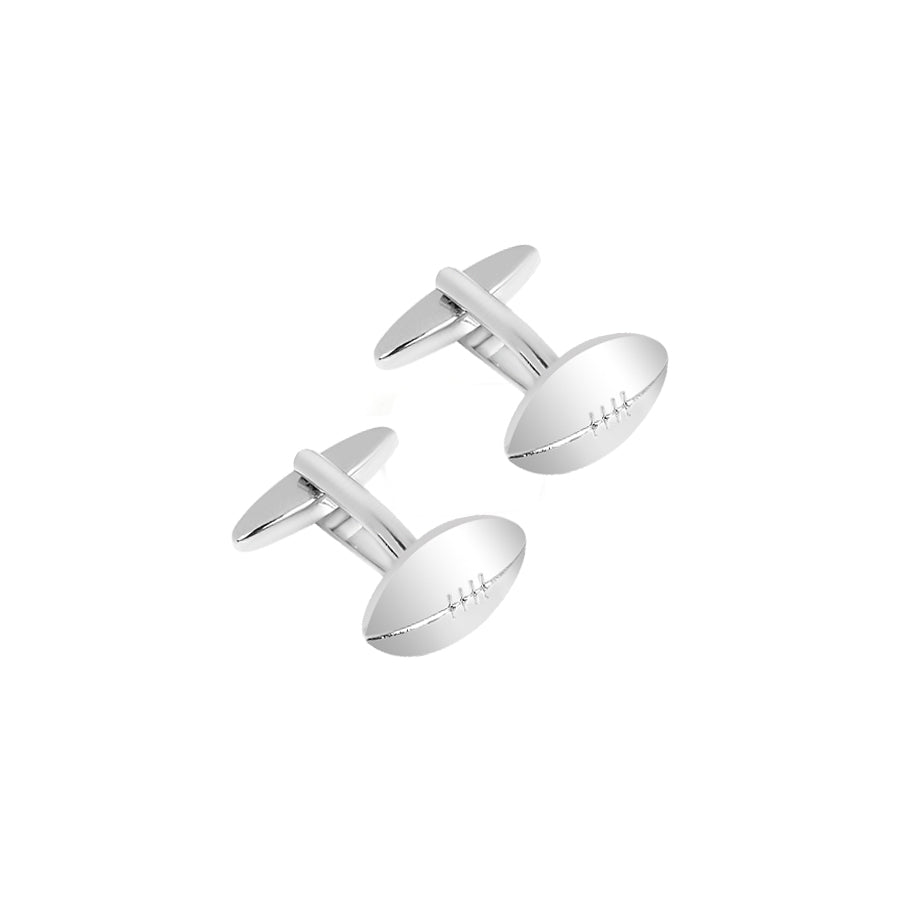 EV-Gents Rugby Ball Silver Cufflinks