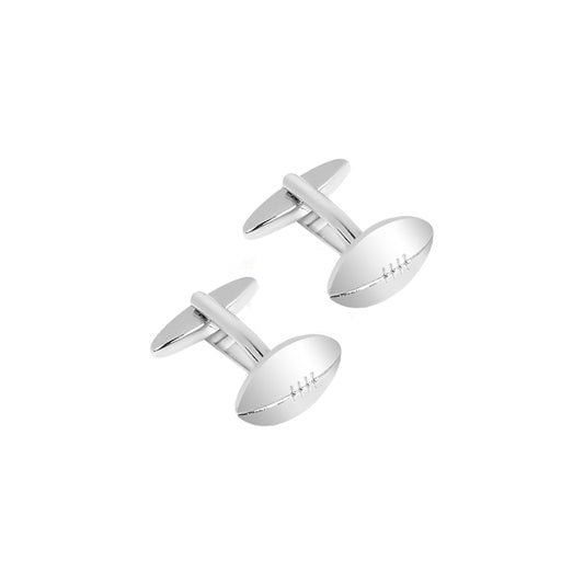 EV-Gents Rugby Ball Silver Cufflinks