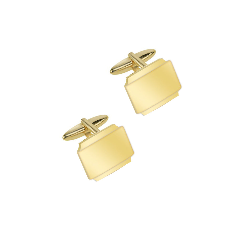 EV-Gents Yellow Gold Plated High Polished Engravable Cufflinks