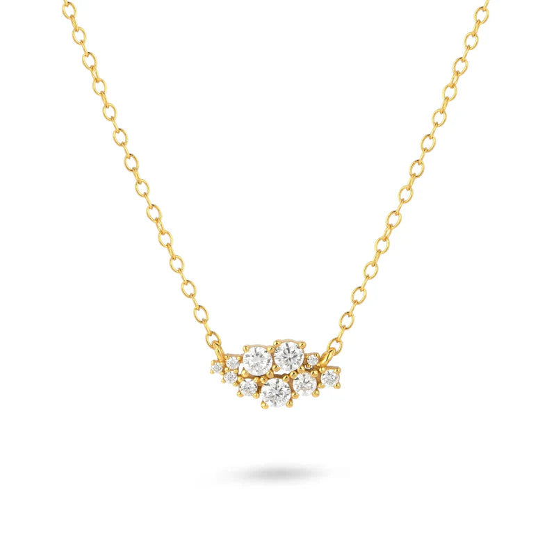 GT Crystal Cluster Gold Necklace