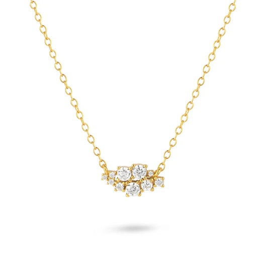 GT Crystal Cluster Gold Necklace