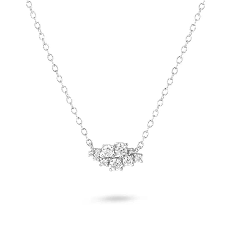GT Crystal Cluster Silver Necklace