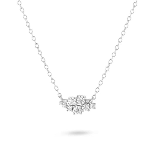 GT Crystal Cluster Silver Necklace