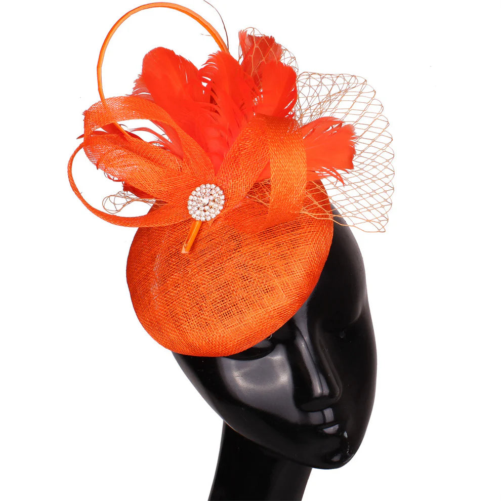 Green Feather & Diamante Fascinator/Headpiece