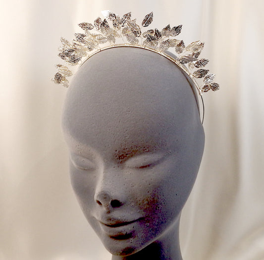 Silver leaf Hairband / Crown Accessory