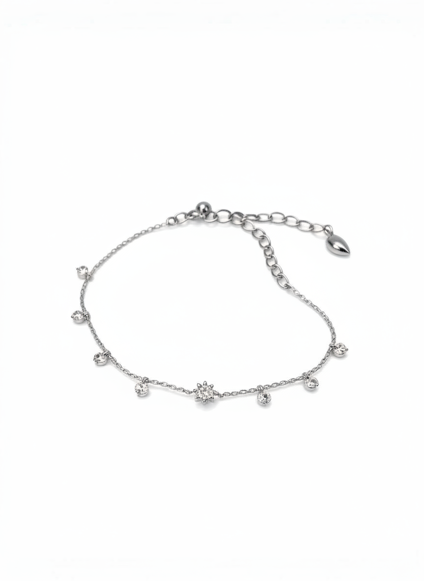 Bracelet With Diamond & Clear Crystals