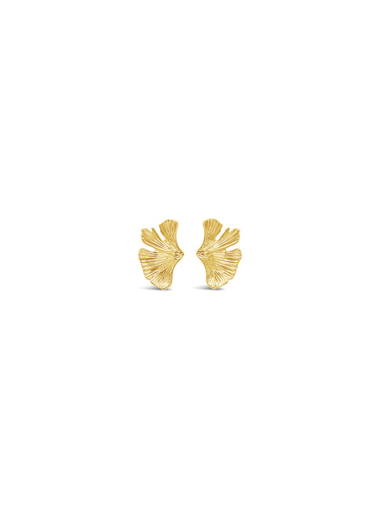 Flower Shaped Statement Gold Earrings (Small)