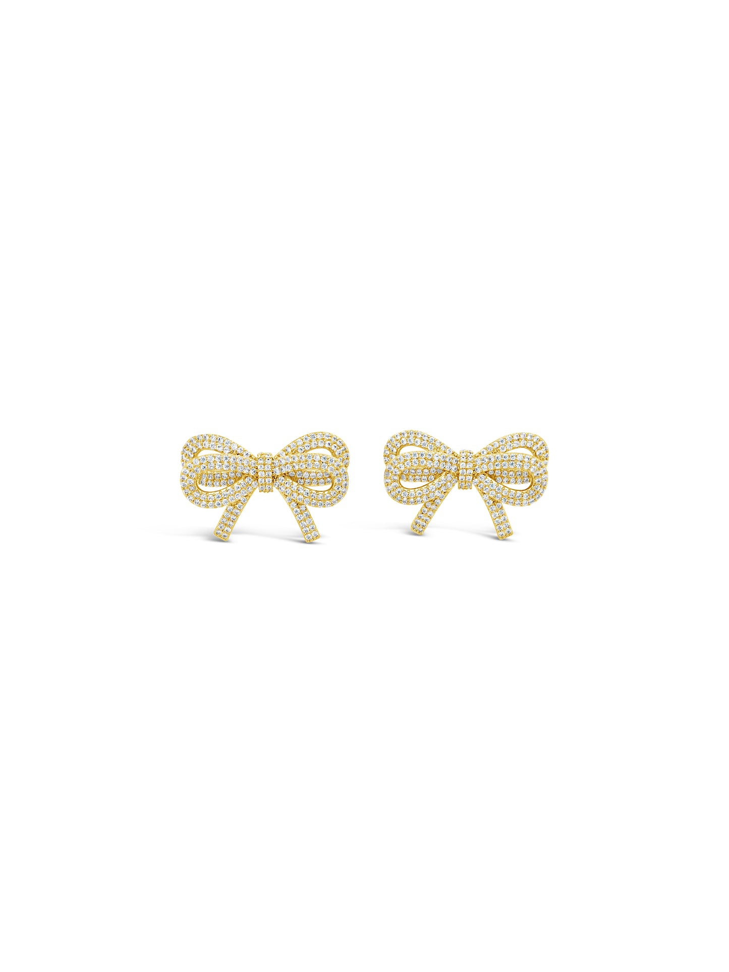 Gold & Crystal Bow Statement Earrings