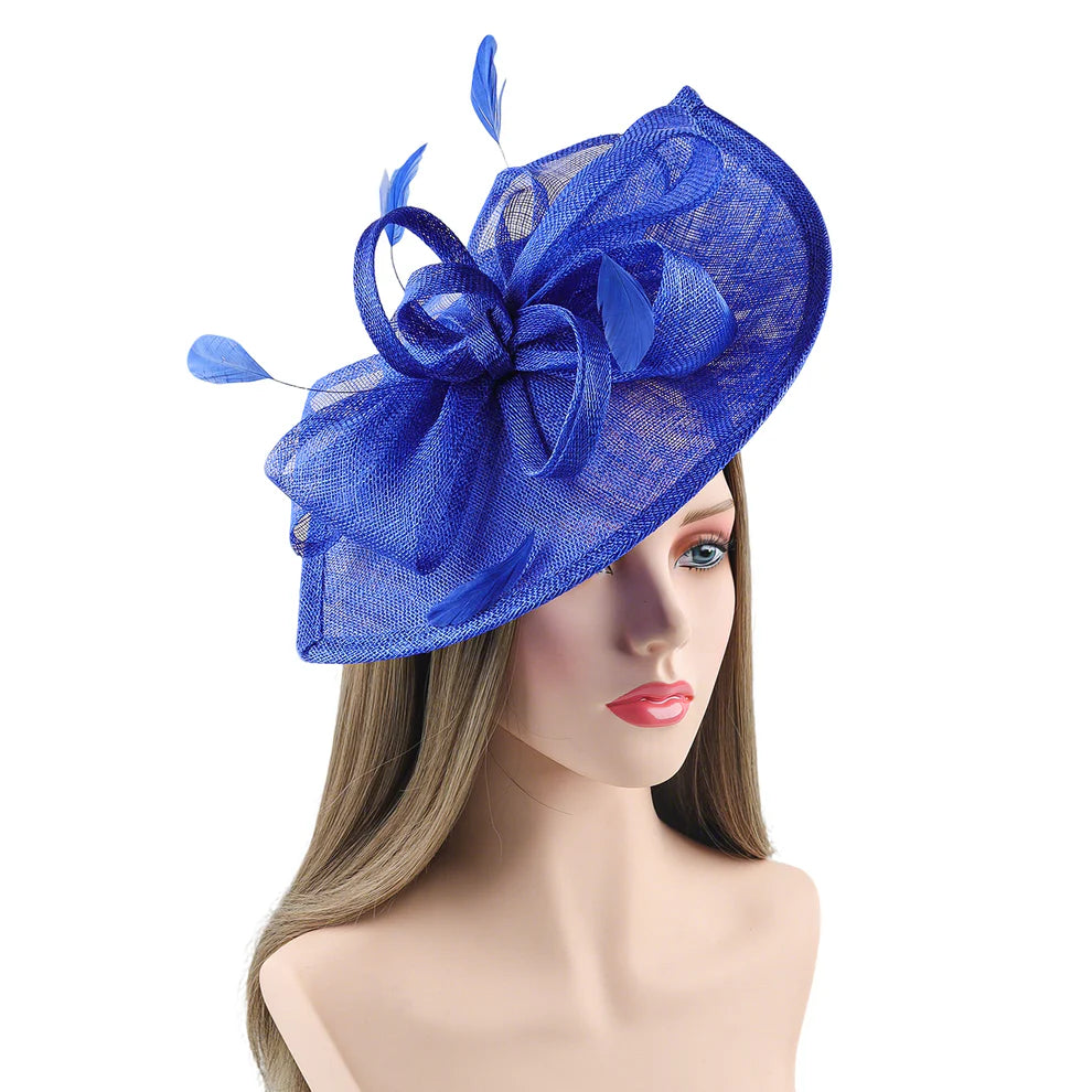 Royal Blue Fascinator/Headpiece With Bow Detail~D35