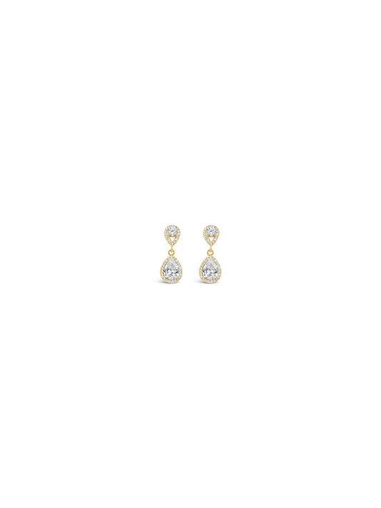 Gold & Crystal Drop Earrings