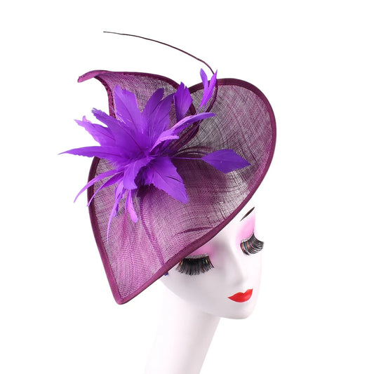 Purple Fascinator/Headpiece With Feathers