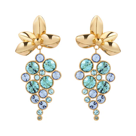 Newbridge Silverware Gold Plated Blue Crystal Earrings