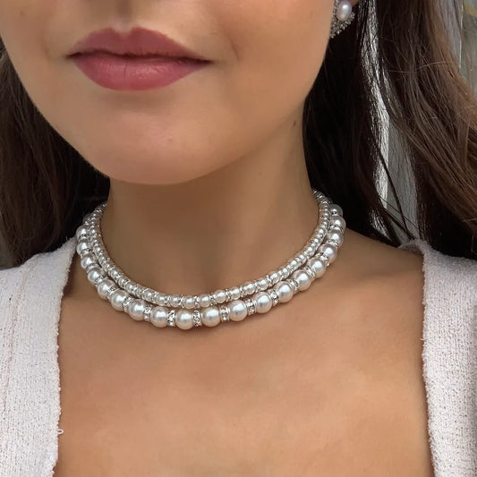 Azure Katie Double Strand Pearl Necklace