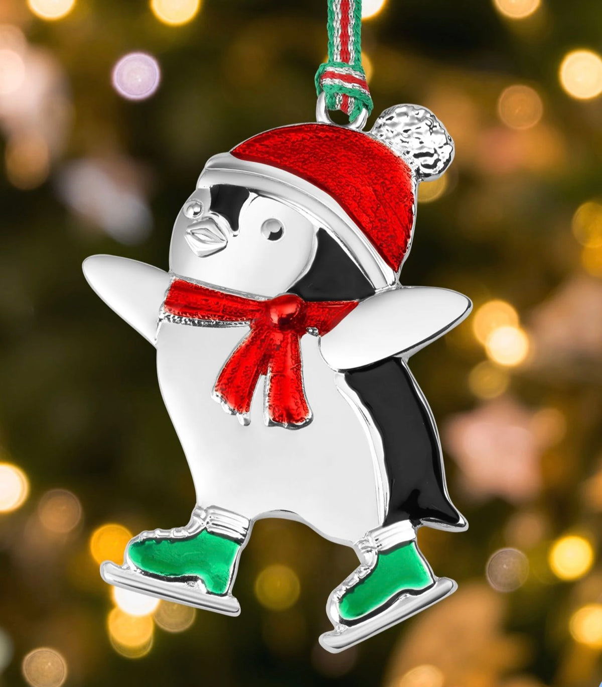 Newbridge Silverware Penguin With Green Boots Christmas Tree Decoration
