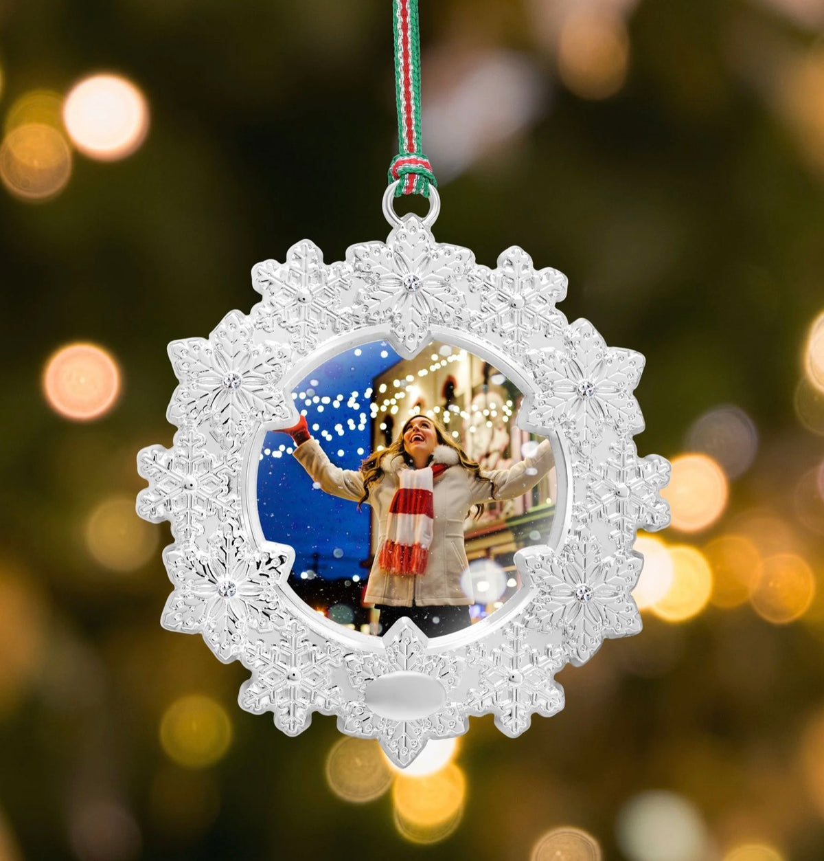 Newbridge Silverware Snowflake Photoframe Christmas Tree Decoration