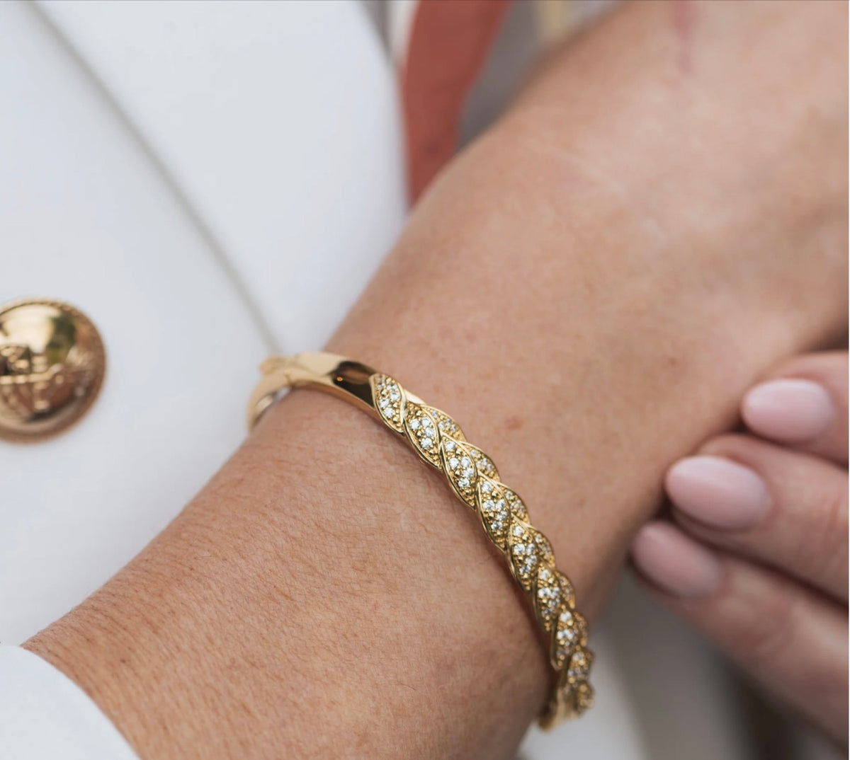 Newbridge Silverware Gold Plated Leaf Bangle/Bracelet