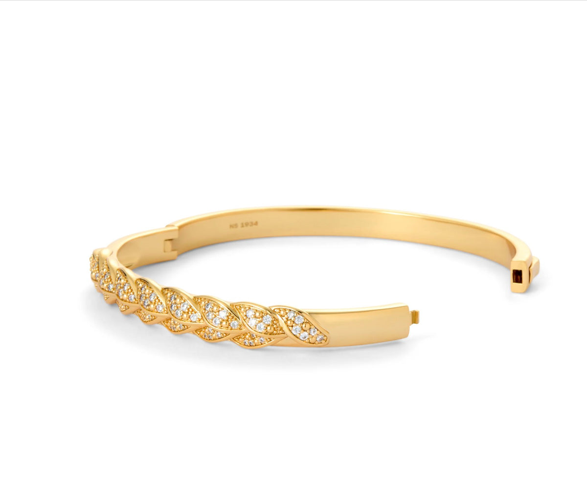 Newbridge Silverware Gold Plated Leaf Bangle/Bracelet